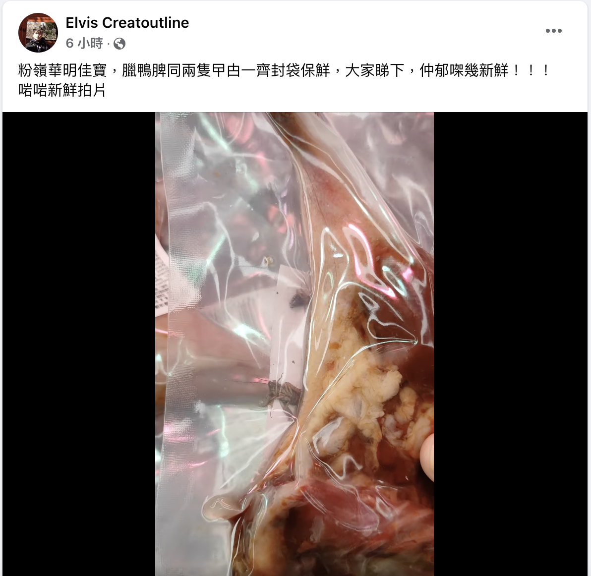 臘鴨髀送曱甴 真空包裝 送2隻還會動的