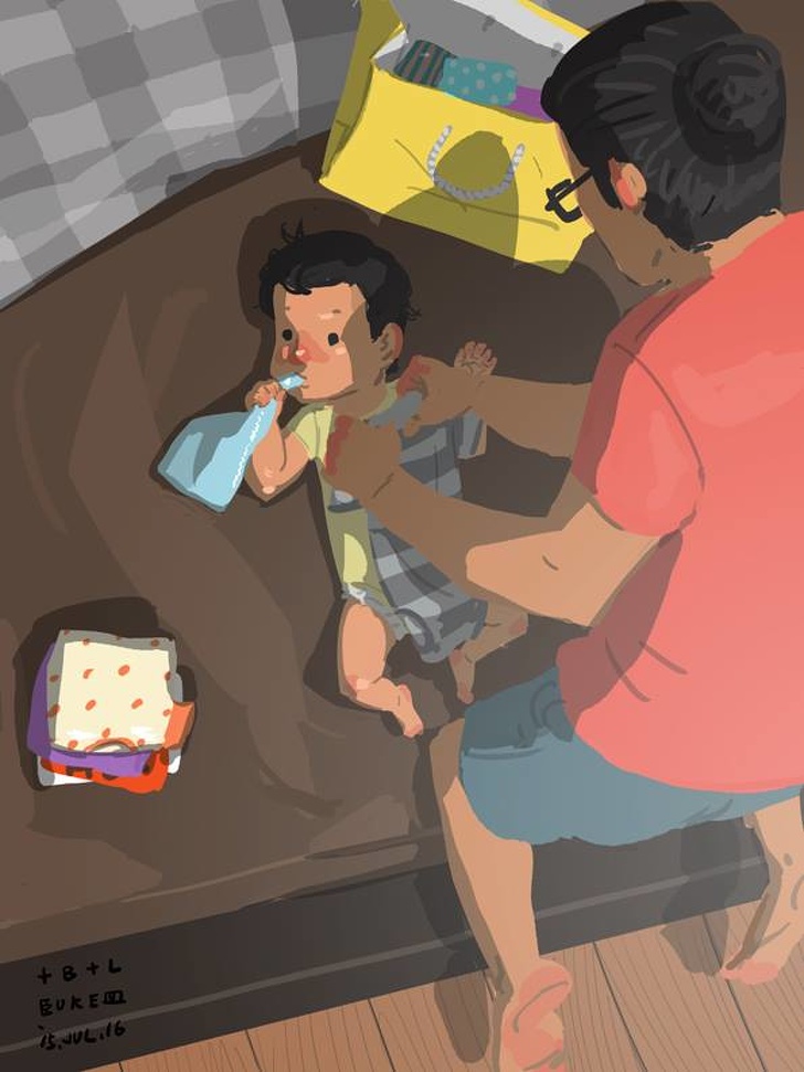 單親爸爸插畫家的育兒紀錄引 31 萬分享