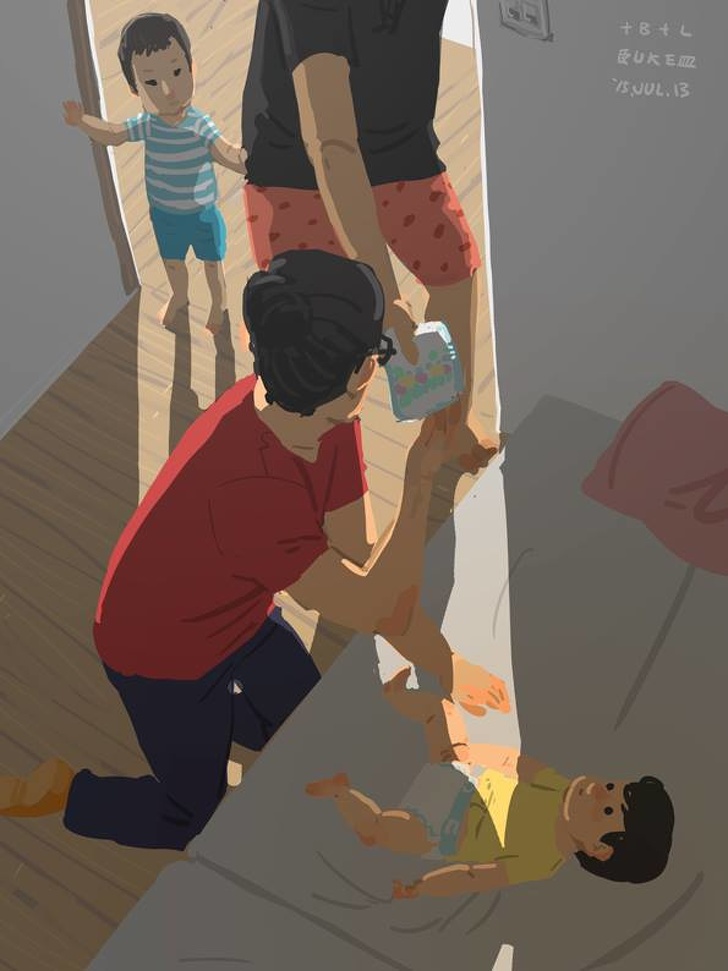 單親爸爸插畫家的育兒紀錄引 31 萬分享