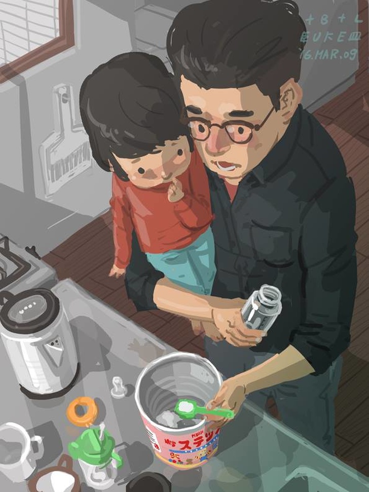 單親爸爸插畫家的育兒紀錄引 31 萬分享