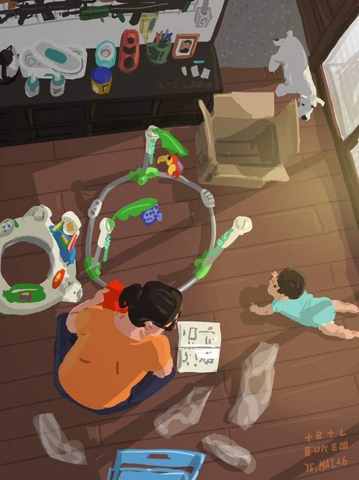 單親爸爸插畫家的育兒紀錄引 31 萬分享