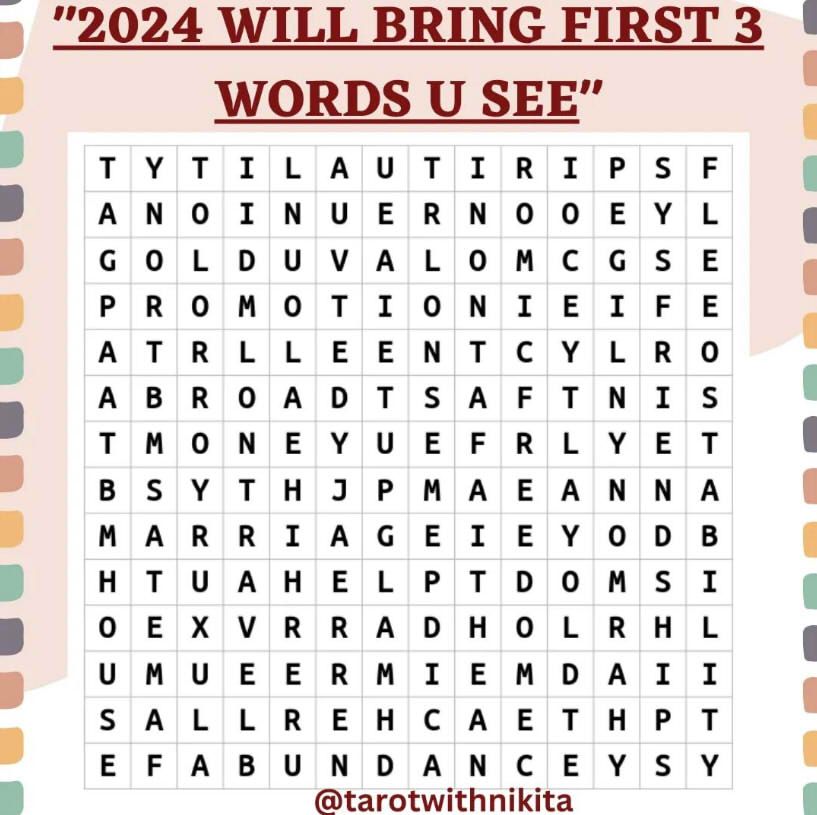 第一眼看見什麼英文單字？測你的 2024 年運勢