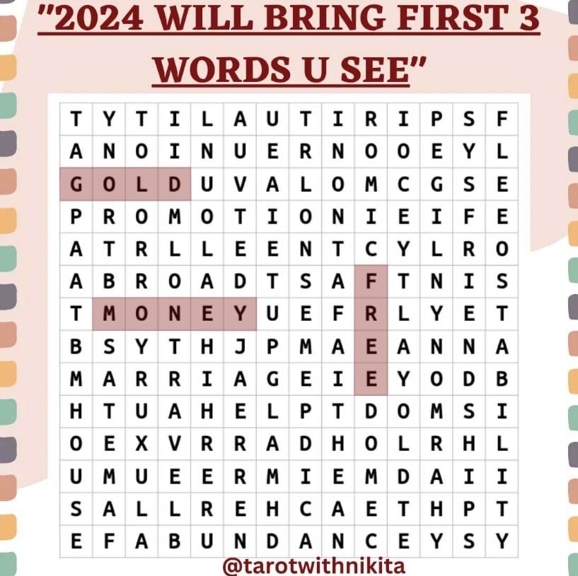 第一眼看見什麼英文單字？測你的 2024 年運勢