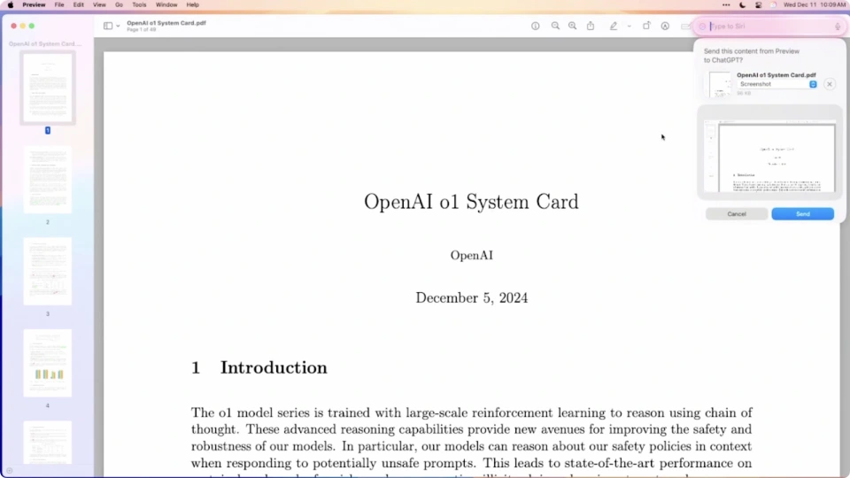 蘋果與 OpenAI 聯姻：ChatGPT 集成蘋果系統