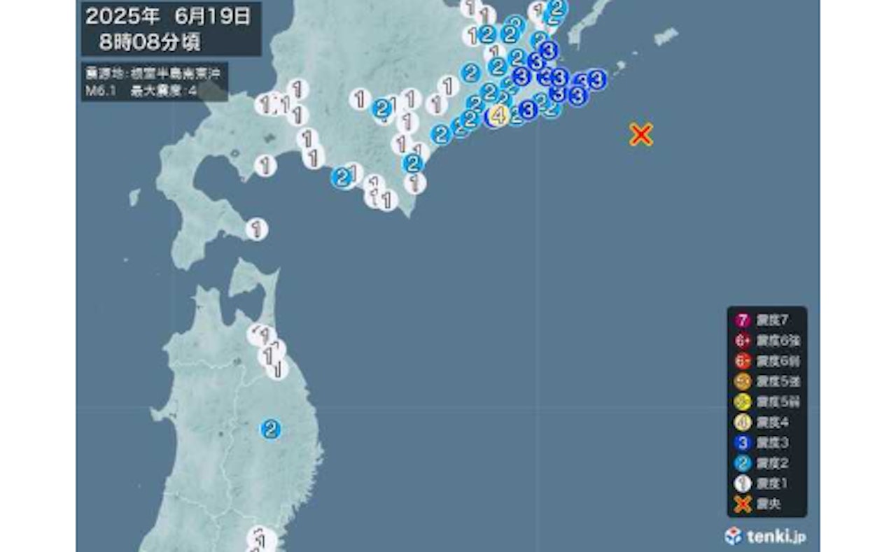 日本北海道 6.1 級地震